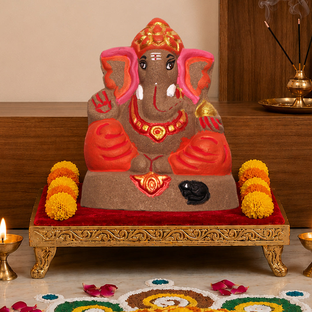 Ganapati Idol - Dark Red