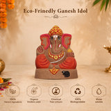 Ganapati Idol - Dark Orange