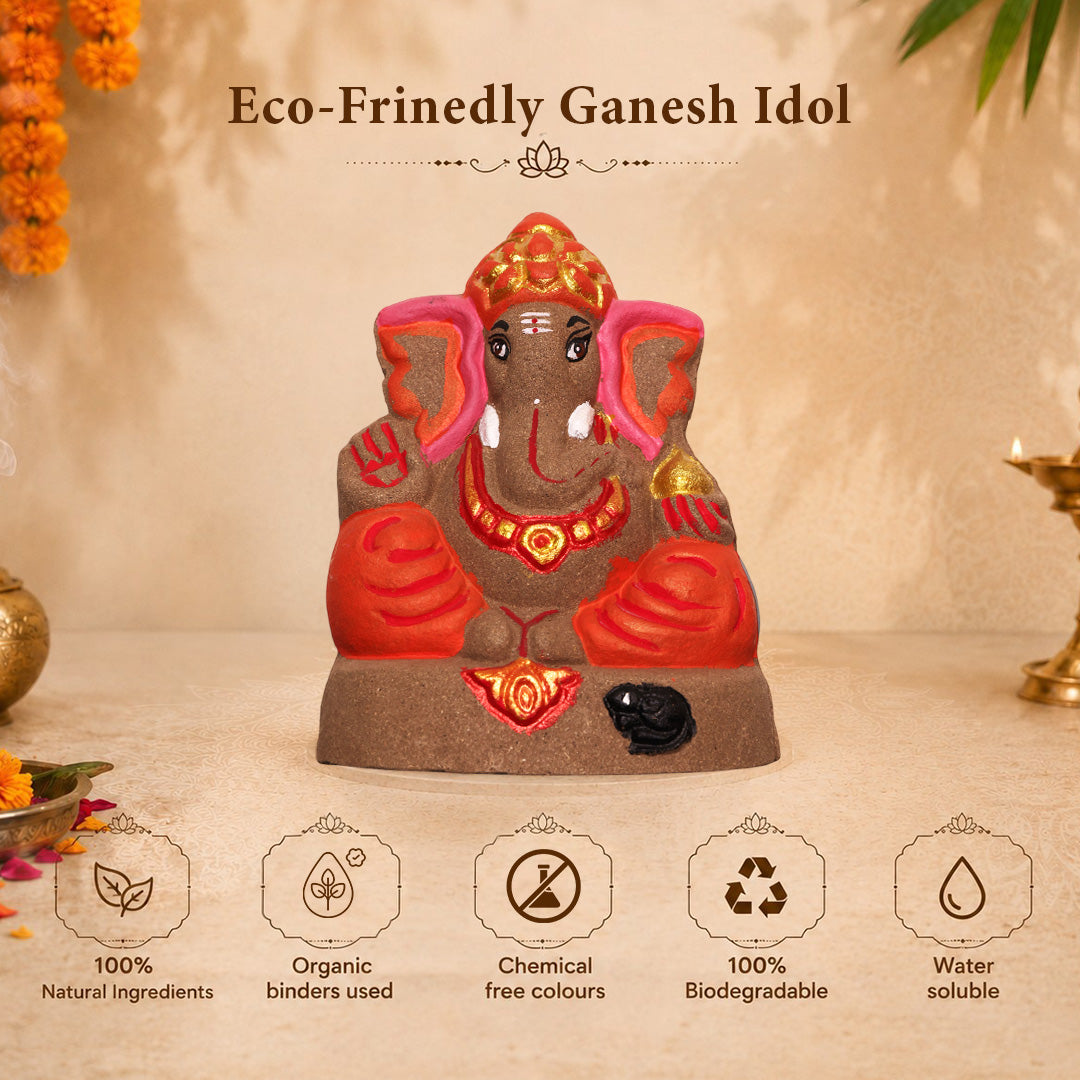 Ganapati Idol - Dark Red