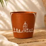 Gowardhan Flower Pot(Orange)