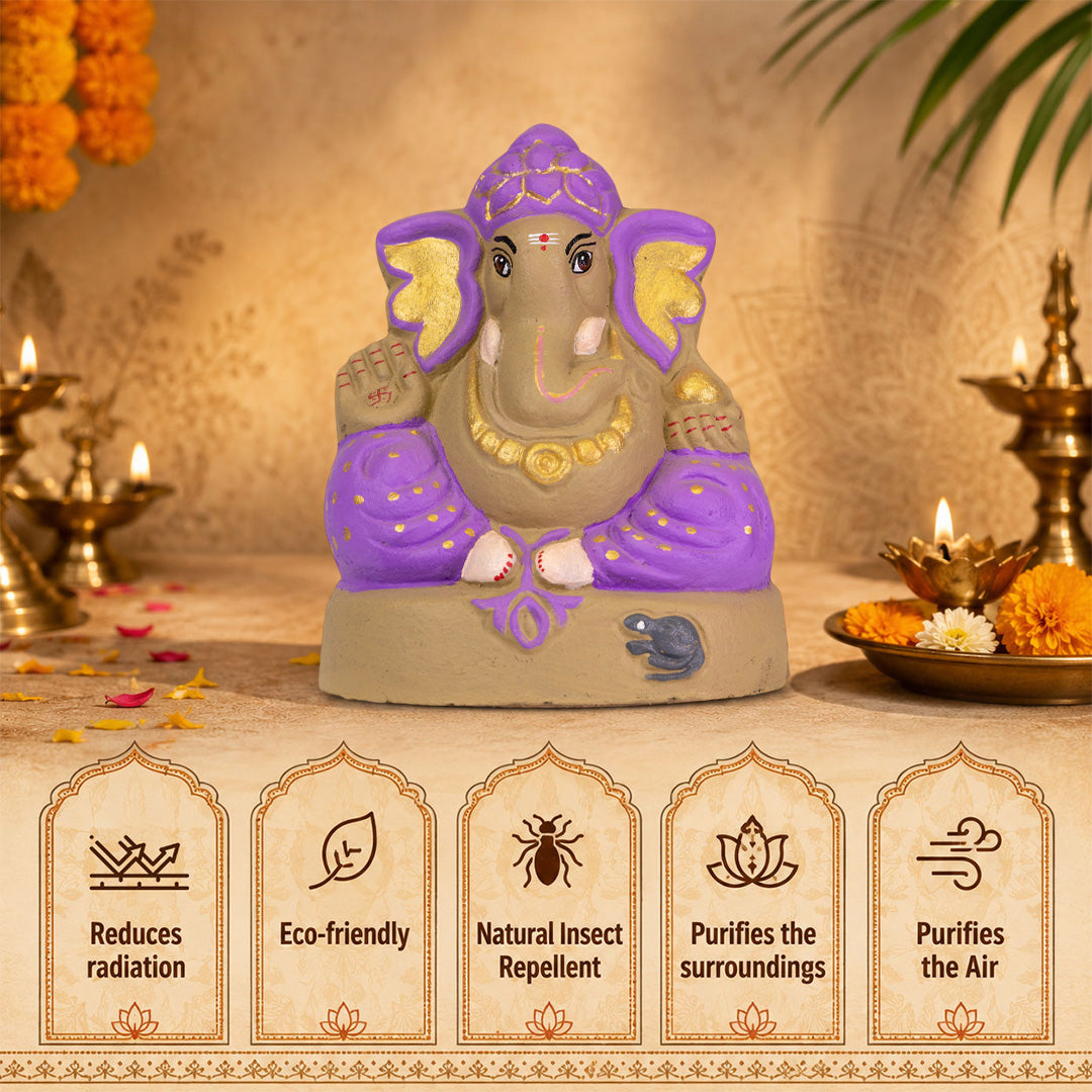 Ganapati Idol - Purple